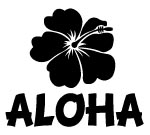 ALOHA WITH HIBISCUS Decal