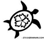 Honu with Hibiscus Decal