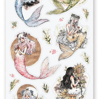 mermaid girls sea sticker sheet