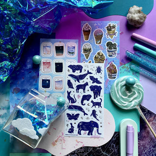 constellation animals stars sky sticker sheet