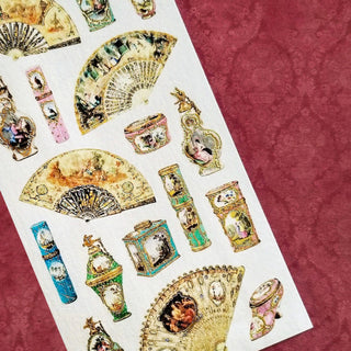 victorian fans elegant sticker sheet