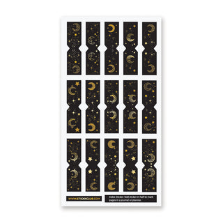 moon star space tabs sticker sheet