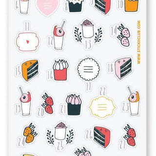 sweet cake dessert sticker sheet