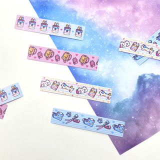 stationery cat bunny ruler calculator school supplies scissors tape notepad pastel animal sticker flakes