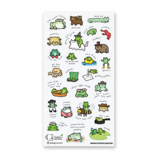 frog long duck boots pan bee cowboy cat witch bear sticker sheet