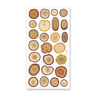 tree ring stump nature wood sticker sheet